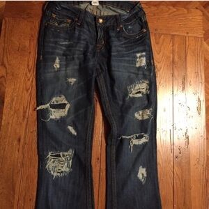 PRVCY frayed boot cut jeans. Size 29.